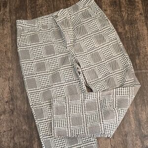 RVCA Black and White Patterned Pants Sz 30 Crop Pockets